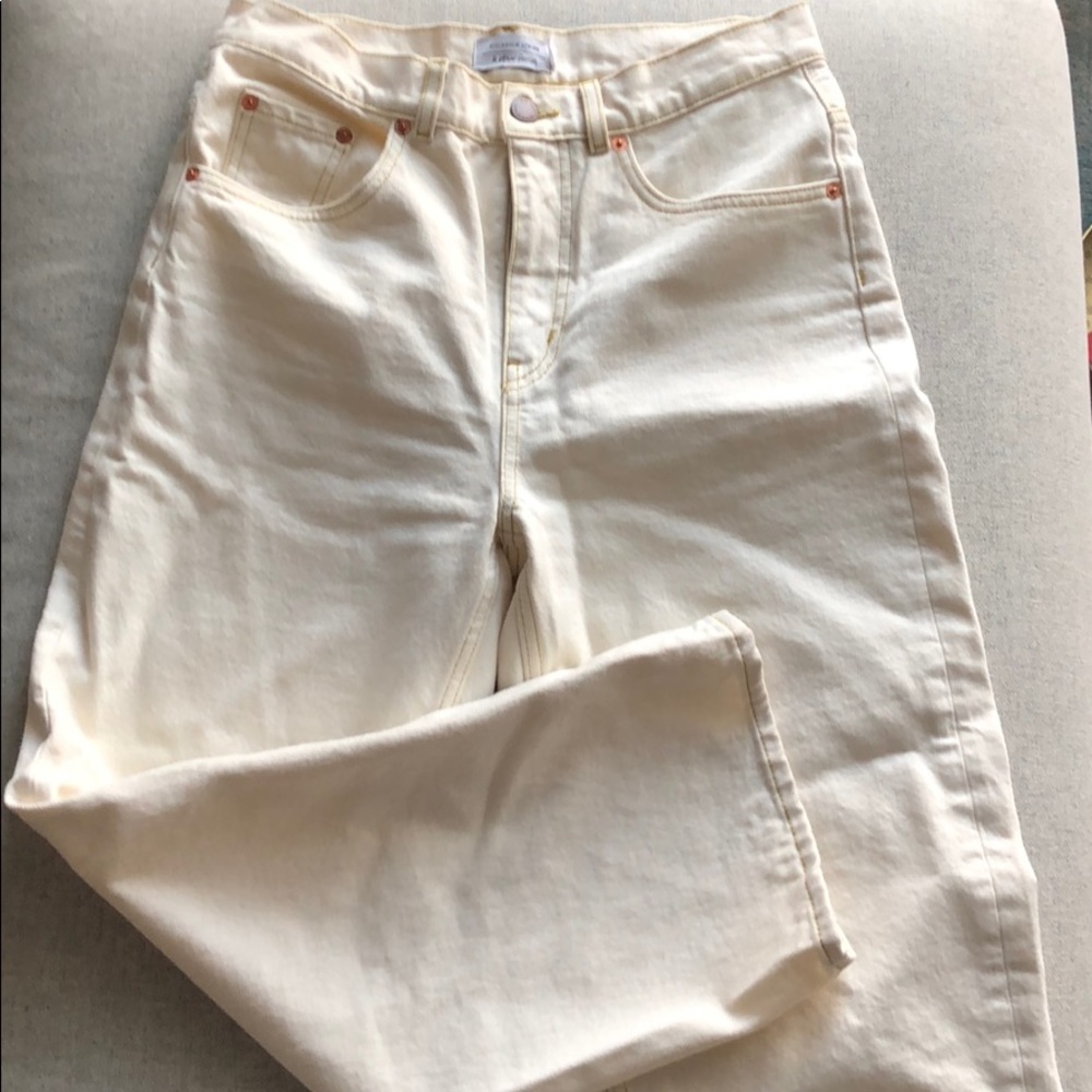 White high rise flare jeans